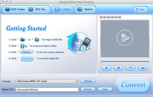 Pavtube DVD to iPod Converter for Mac 3.6.1.1783