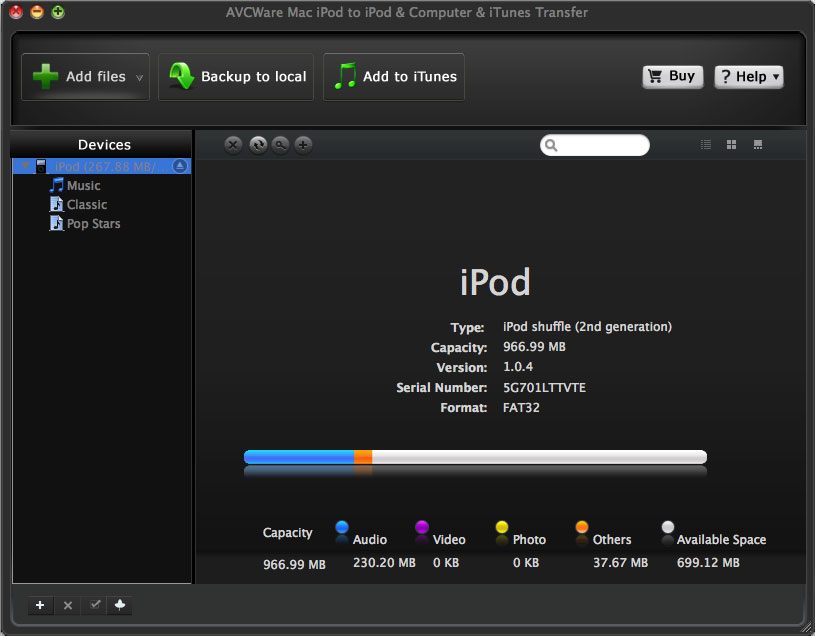 AVCWare iPod to iPod/Computer/iTunes Transfer for Mac 2.0.2.1010 正式版