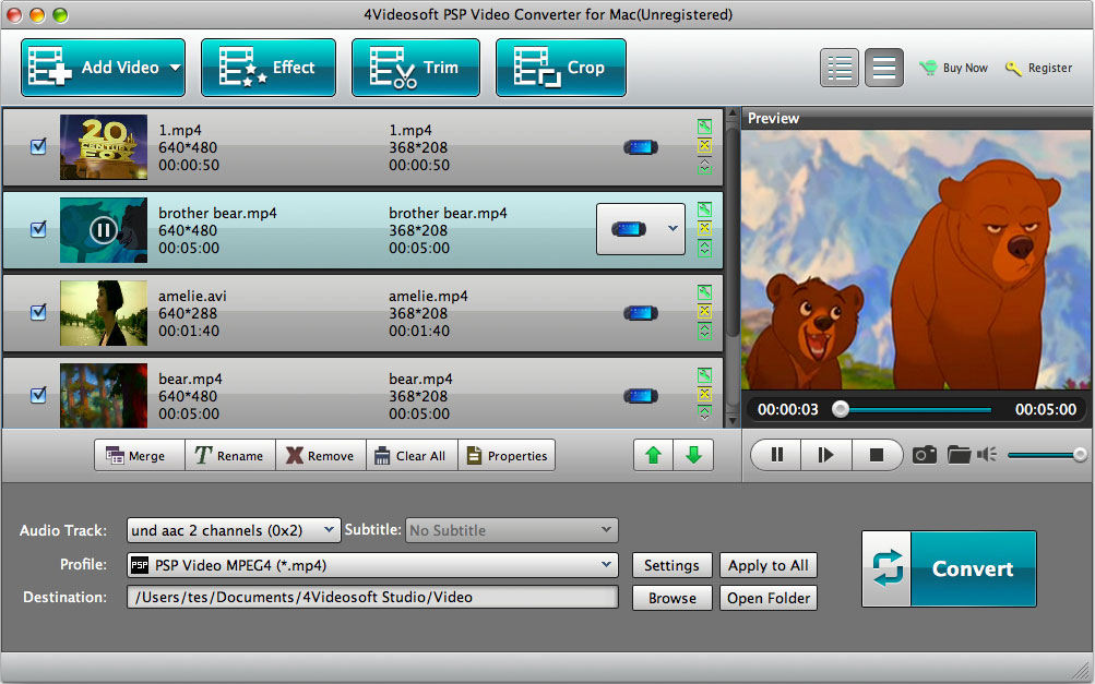 4Videosoft PSP Video Converter for Mac 3.3.10 正式版