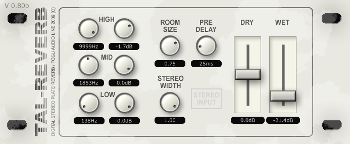 VST TAL-Reverb 1.10 正式版