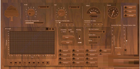 Wooden UI Controls Kit