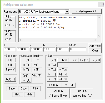 Refrigerant calculator