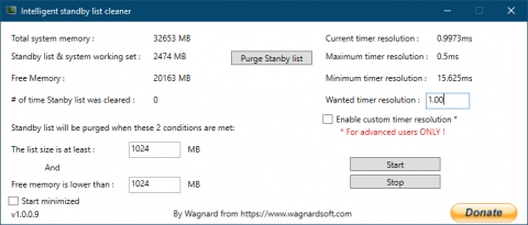 Intelligent standby list cleaner