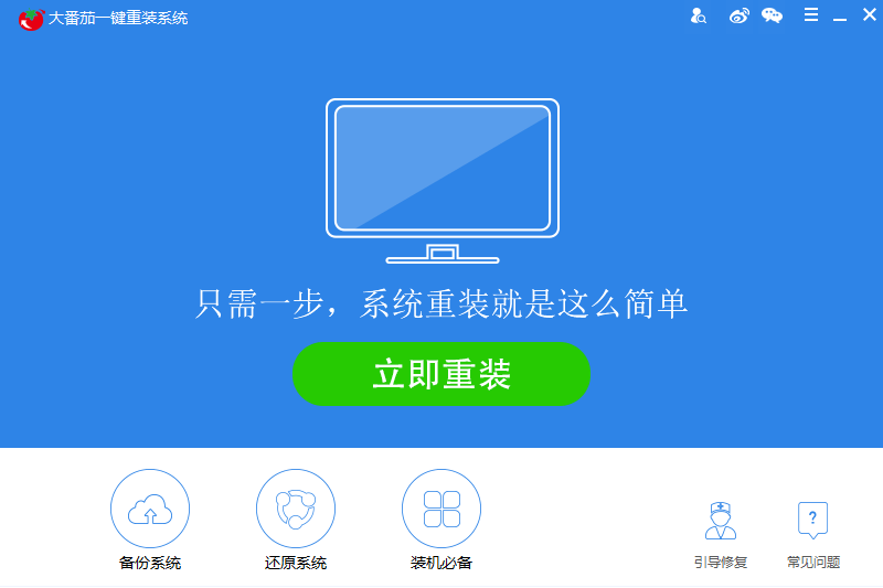 大番茄一键重装系统电脑版