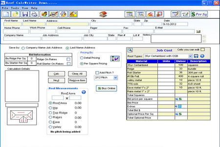 RoofCalcWriter(建筑工程报价软件)