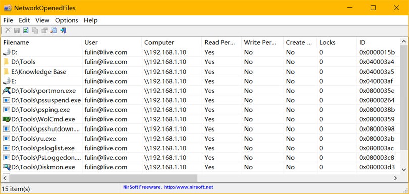 NetworkOpenedFiles