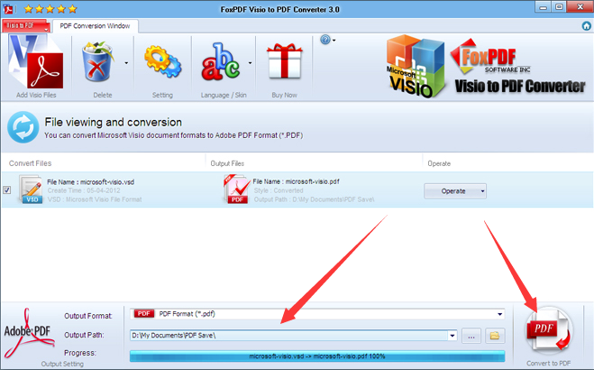 FoxPDF Visio to PDF Converter(Visio转PDF格式转换器)