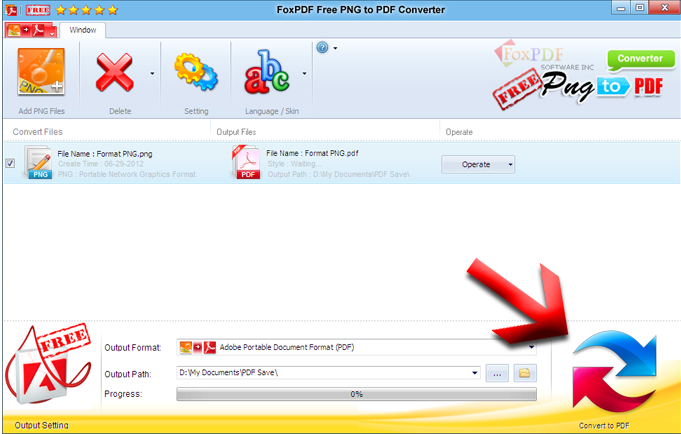 FoxPDF Free PNG to PDF Converter